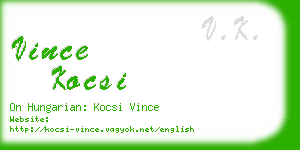 vince kocsi business card